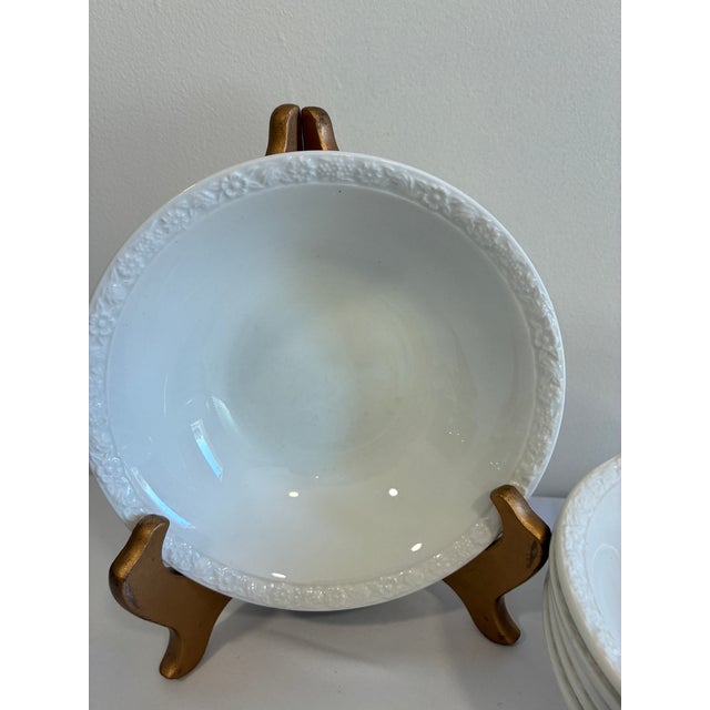 This set of six Wedgwood bowls is one of our vintage finds, with a soft white glaze and a finely embossed edge that adds...