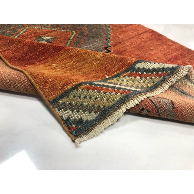 Vintage Oushak Tribal Floor Rug- 2′7″ × 6′ For Sale - Image 4 of 11
