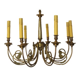 French Neoclassical 8-Arm Bronze Chandelier For Sale