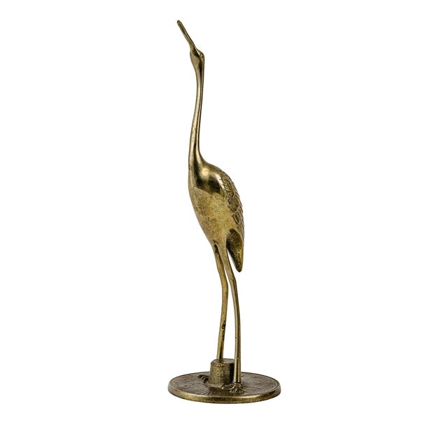 1970s Mid-Century Modern Leonard Brass Crane Figurines (12") For Sale - Image 5 of 14