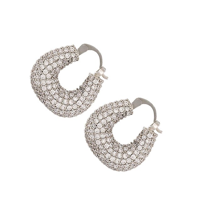 Early 21st Century Sparkly Diamond Silver Fashion Earrings, A Pair For Sale - Image 5 of 9