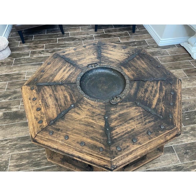 Selling a gorgeous, heavy mid-century Spanish Colonial Revival octagonal coffee table. Made from solid, thick dark-stained...