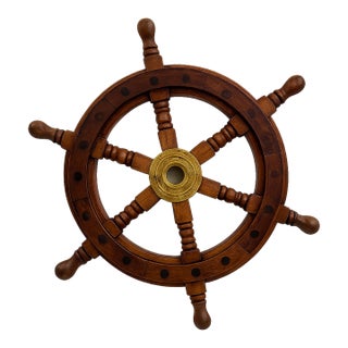 Wooden Ship’s Wheel Wall Decor For Sale