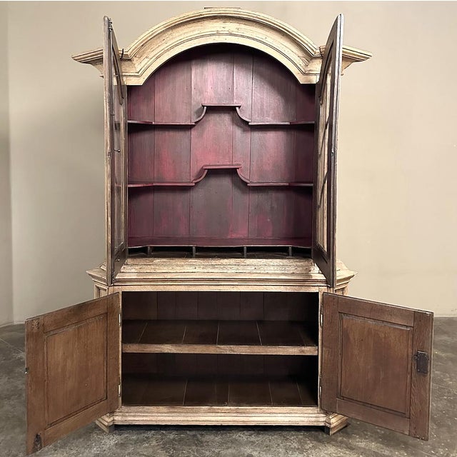 Grand 18th Century Dutch Bookcase in Stripped Oak For Sale - Image 14 of 16