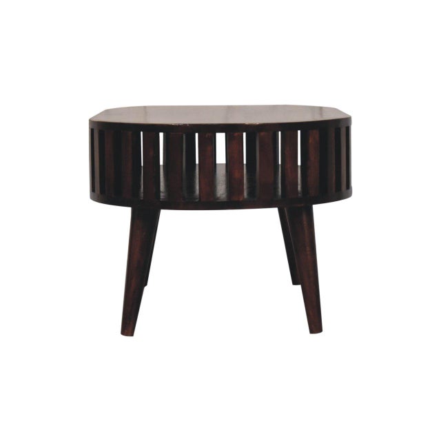 Japanese Walnut-Finish Mango Wood Japanese-Inspired Coffee Table For Sale - Image 3 of 7