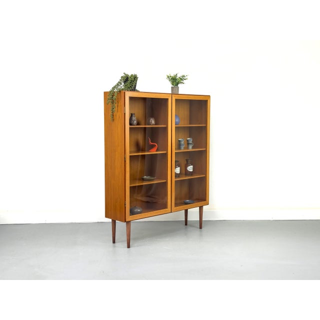 Brown Teak Cabinet with Glass Doors from Omann Jun, 1960s For Sale - Image 8 of 18