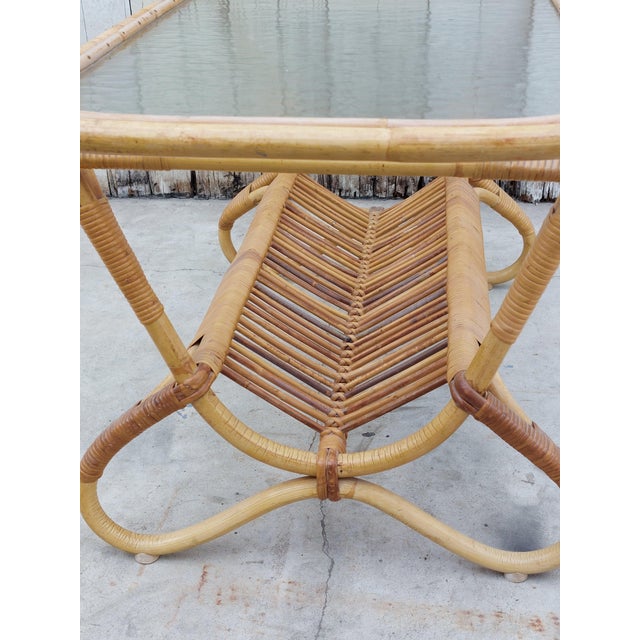 Set of Vintage Armchair and Table in Rattan by Rohe Noordwolde, 1960s For Sale - Image 11 of 13