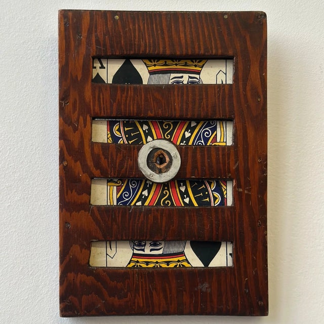 Vintage Handmade Magician's Vanishing Card Trick, Circa Mid 20th Century. Constructed from thin layers of dark finished...