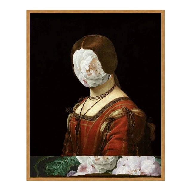 Flower Face 1 by Lara Fowler in Gold Frame, Small Art Print For Sale