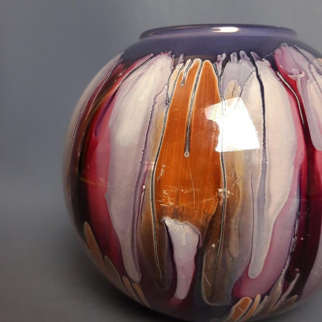 Artistic Multicolored Sphere Ceramic Vase from S.E.C, Italy, 1970 For Sale - Image 11 of 15