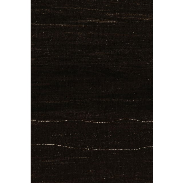 Rug & Kilim Vintage Turkish Kilim in Black, Brown, White Panel Woven Style For Sale - Image 4 of 7