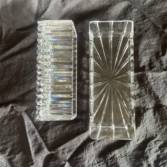 Ribbed Glass Butter Dish Box For Sale - Image 4 of 9
