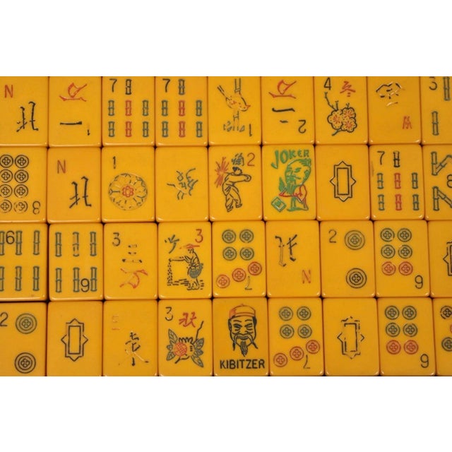 Antique Mah Jong Jongg Bakelite Game Set 148 Tiles 5 Racks For Sale In Philadelphia - Image 6 of 12
