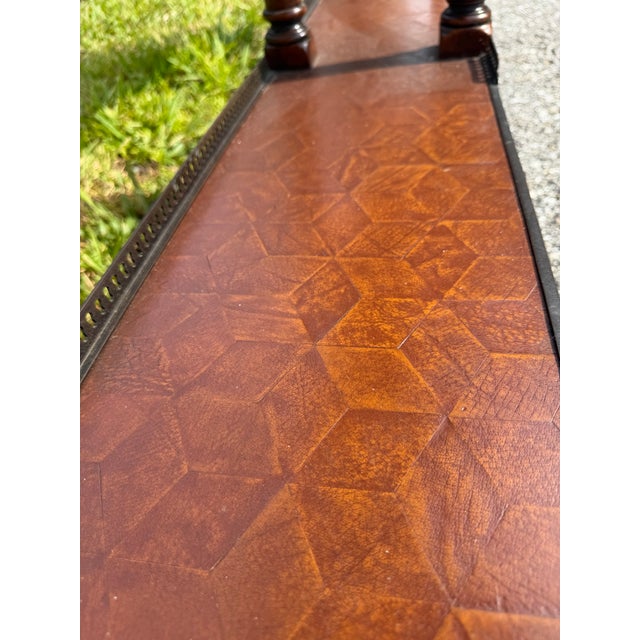 1990s 1990s Theodore Alexander the Louis XVI Leather Console Table For Sale - Image 5 of 13