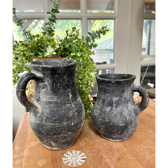 Antique Early 1900s Rustic Turkish Pottery Jug/Pitcher/Vase For Sale - Image 11 of 13