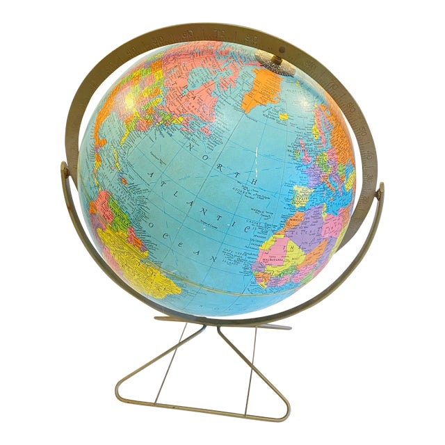1961 Mid Century Repogle Reference Globe For Sale