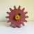 Brick Red Large Antique Industrial Wooden Gear Molds, a Pair, Late 19th Century For Sale - Image 8 of 13