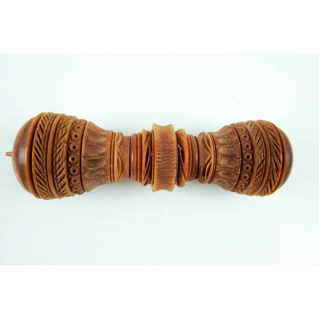 Traditional Antique Carved Vegetable Ivory Tagua Needle & Thimble Cases - Set of 3 For Sale - Image 3 of 8