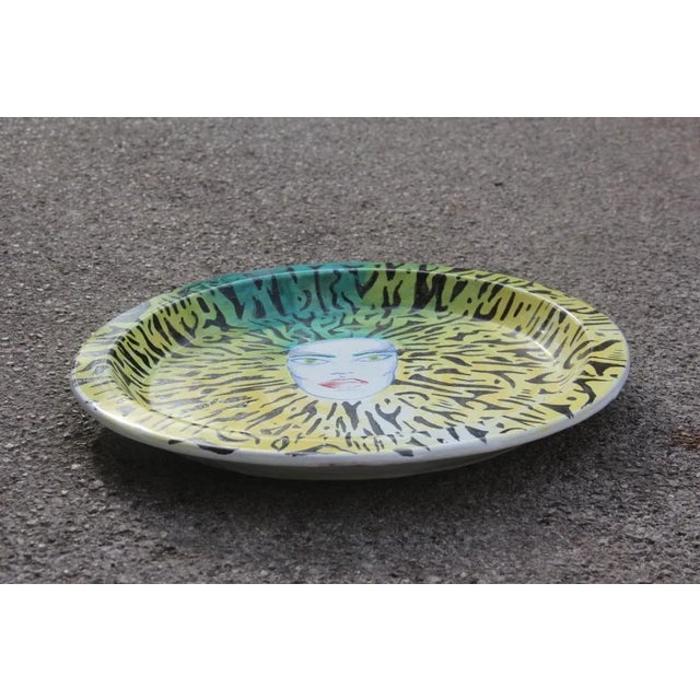 Italian Ceramic Plate, 1980s For Sale - Image 6 of 11