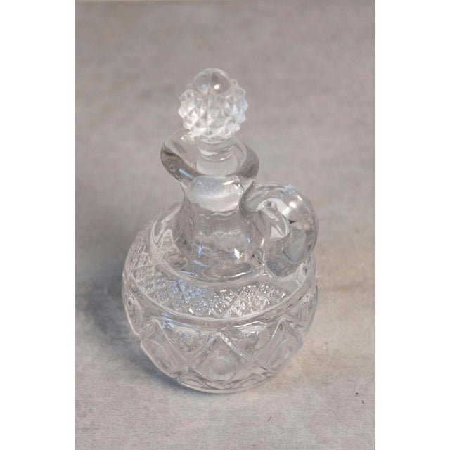 Traditional Mid 20th Century Miniature Cut Glass olive oil pitcher For Sale - Image 3 of 7