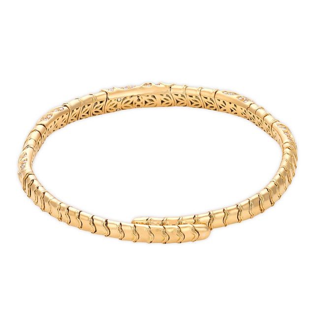 Vintage 5.00 Carat Diamond 18k Yellow Gold Flexible Chocker Necklace For Sale In Los Angeles - Image 6 of 6