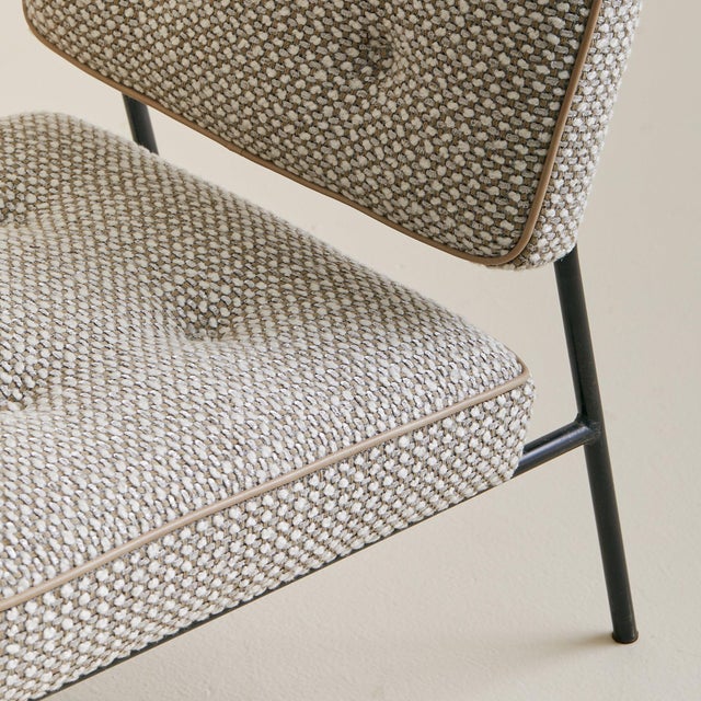 French Lounge Chair in Woven Boucle Attributed to Pierre Guariche, 1950s - 3 Available For Sale - Image 10 of 11