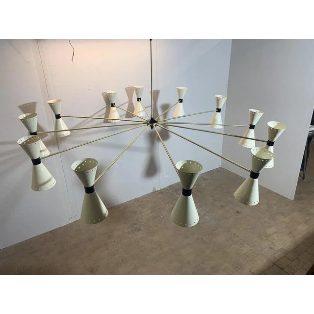 Brass Chandelier from Stilnovo For Sale - Image 6 of 8