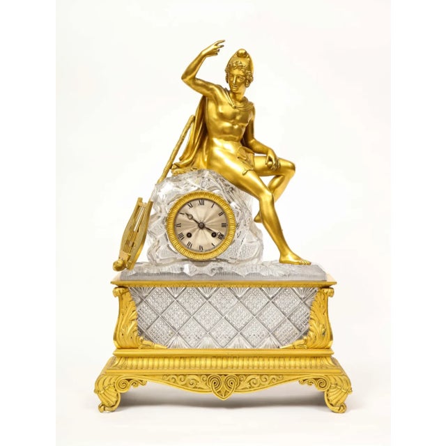 Traditional An Exquisite French Empire Ormolu and Cut-Crystal Clock, C. 1815 For Sale - Image 3 of 17