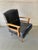 Vintage mid century accent chair We believe the chair is vinyl with maple arms and legs — very comfortable, classic mid...