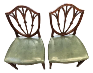 Set of 2 Vintage Shieldback Mahogany Dining Chairs