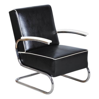 Bauhaus Armchair in Chrome by W. Gispen for Mücke-Melder, Czech, 1930s For Sale