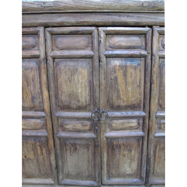 Naturally Aged 4 Panel Elm Cabinet For Sale - Image 9 of 12