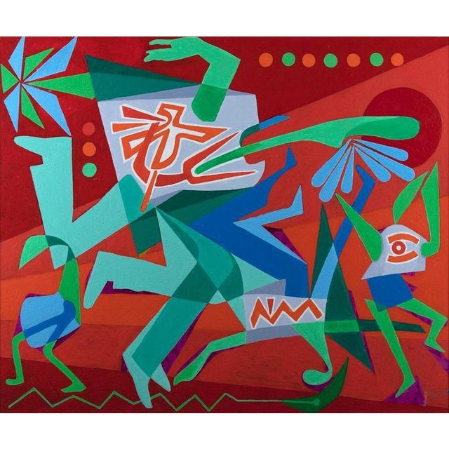 Leo Guida, Speed, 1992, Acrylic Painting on Wood, Framed For Sale - Image 4 of 4