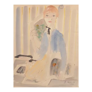 'The Artist With Her Portfolio' by Philippe Henri Noyer, 1959, Paris, Ecole Des Beaux Arts, Lyon, Young Woman