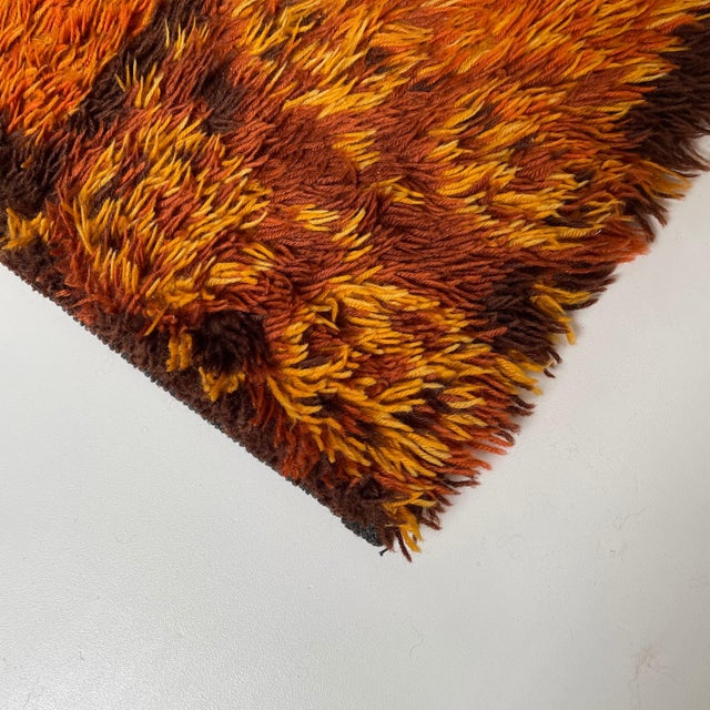Original Scandinavian Square Pattern Rya Rug from Ege Taepper, Denmark, 1960s For Sale - Image 12 of 18