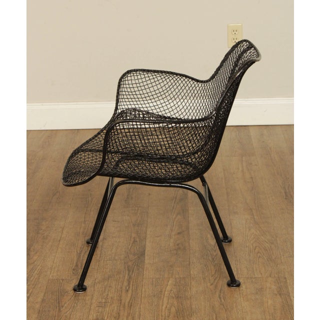 Woodard Mid Century Modern 'Sculptura' Wrought Iron Patio Dining Chairs - Set of 12 For Sale - Image 10 of 13