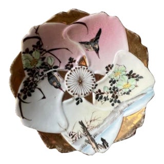 1930s Decorative Dish with Chinoiserie Birds & Flowers For Sale