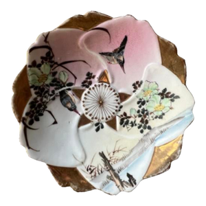 1930s Decorative Dish with Chinoiserie Birds & Flowers