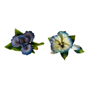 1960s Two Vintage Andrea by Sadek Porcelain Flowerts- Set of 2