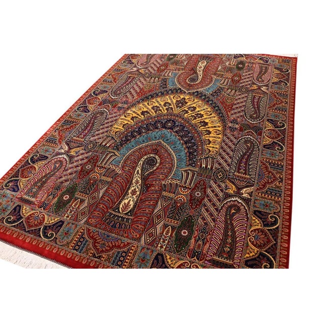 Textile Middle Eastern Rug in Silk For Sale - Image 7 of 11