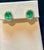 6 Carat Oval Shape Emerald and Diamond Post Back Earrings 14 Karat Yellow Gold For Sale - Image 9 of 18