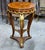 2020s French Empire Round Side Table With Hand-Carved Wood Frame, Gold Leaf Accents & Marquetry Top For Sale - Image 5 of 5