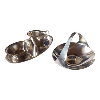 Mid-Century German Milk and Sugar Set and Candy Nut Dish by WMF, 1950s, Set of 4 For Sale