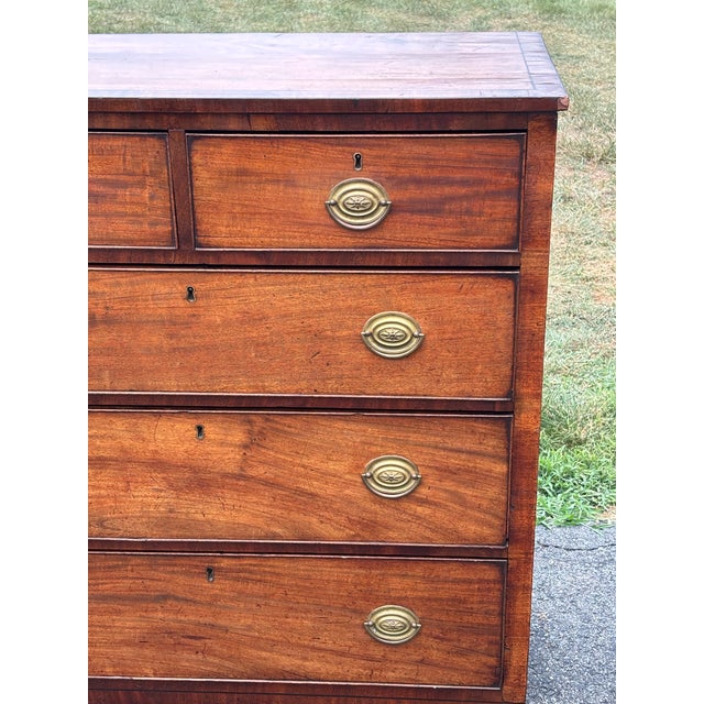 Mid 19th C. English "Two Over Three" Chest of Drawers - Highly Detailed, Original Brasses For Sale - Image 14 of 17