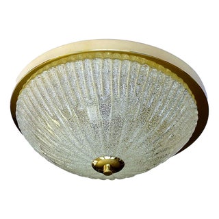 Large Vintage Glass Flush Light, 1960s For Sale