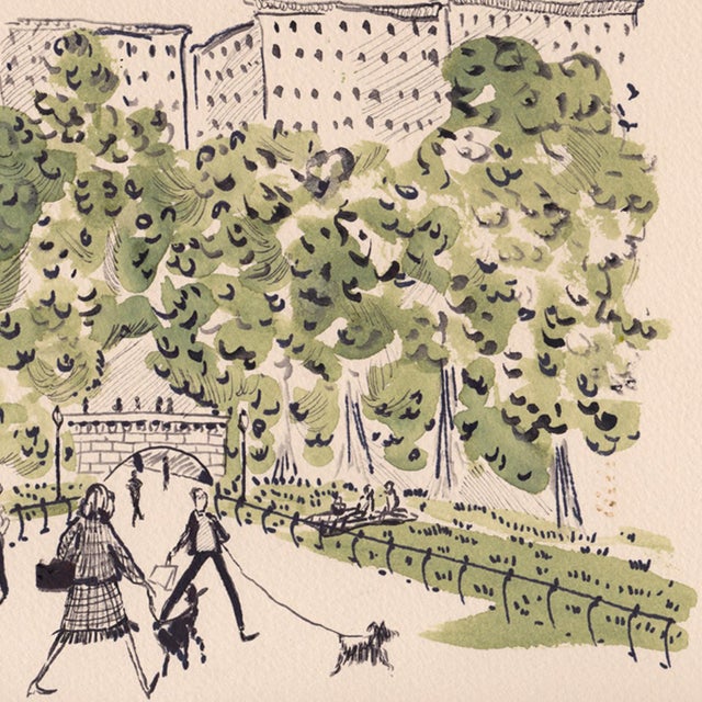 Figurative "Spring in Central Park" Contemporary Original Whimsical New York Cityscape Print by Pauline de Roussy de Sales For Sale - Image 3 of 4