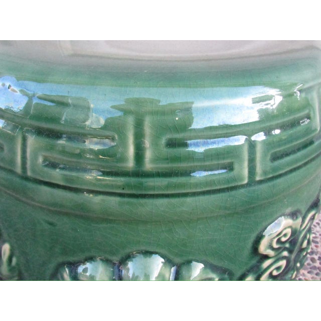 Dark Green Oriental Style Garden Stool For Sale - Image 8 of 16