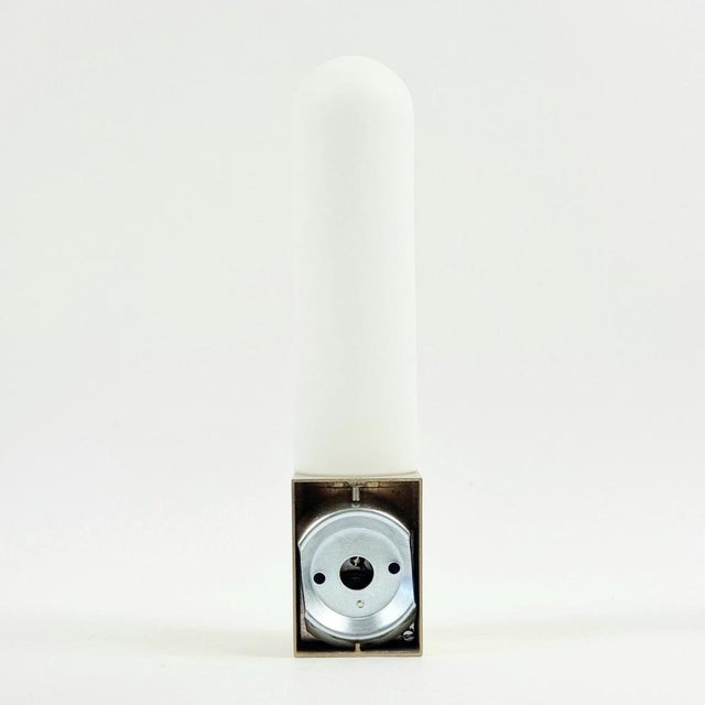 Metal Vintage Opaline Glass Wall Lights/Sconces from Limburg, Germany, 1970s, Set of 2 For Sale - Image 7 of 9