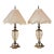 Traditional Style Crystal & Brass Table Lamps, a Pair For Sale