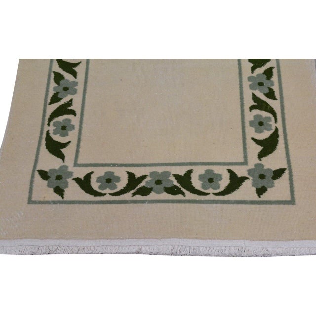 Vintage Chinese Art Deco Hand Knotted Wool Rug, 3'x9'6'' For Sale - Image 4 of 4